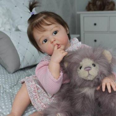 Imagem de Bebê Reborn 3d Pele Com Veia, Silicone Reborn Baby Doll-60 Cm
