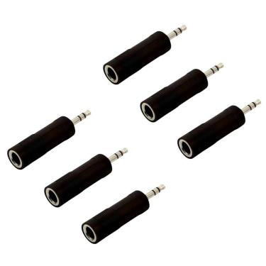 Imagem de Kit 6 Plug Adaptador P10 Fêmea Stereo P2 Macho Stereo Abs