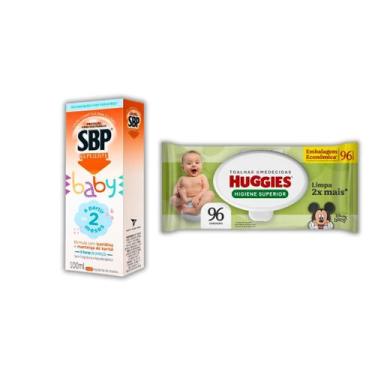 Imagem de Repelente SBP Baby 100ml e Lenço Umedecido Huggies 96 Un