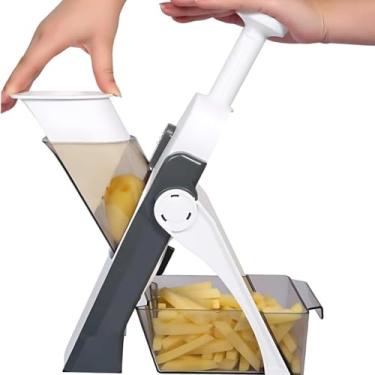 Imagem de Cortador Fatiador Mandoline Ajustável Vertical - Profissional para Legumes e Frutas