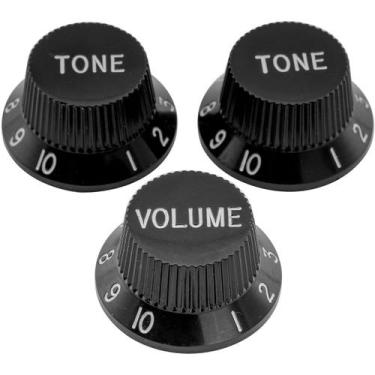 Imagem de Knob Modelo Guitarra Stratocaster Preto Botões Tone - Volume - Thida