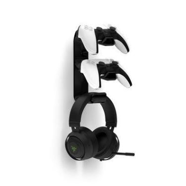 Imagem de Suporte Sculpy VN, De Parede, P/ 2 Controles De Playstation 5 E Headphone, Preto