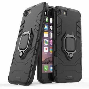 Imagem de Capa Case Capinha Iphone 7 8 Anti Impacto Queda Armor Militar Protetora Anel De Dedo E Base Cor:preto