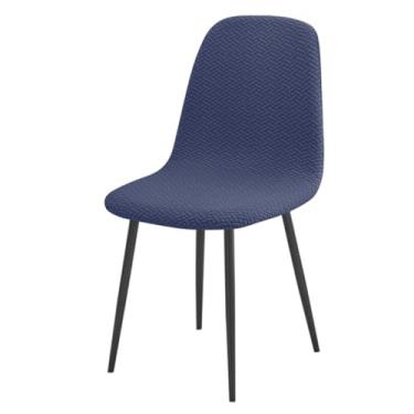 Imagem de Capa para cadeira em jacquard macio, 1/2/4/6 peças, elástica, com encosto baixo, para sala de jantar, maquiagem, para casa, hotel, bar (capa para cadeira com 6 peças/A8)