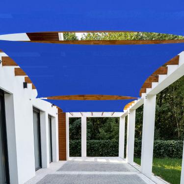 Imagem de Patio Toldo para-sol azul Paradise de 3,5 m x 3,5 m - Tecido permeável com bloqueio UV durável para ambientes externos - Personalizado disponível