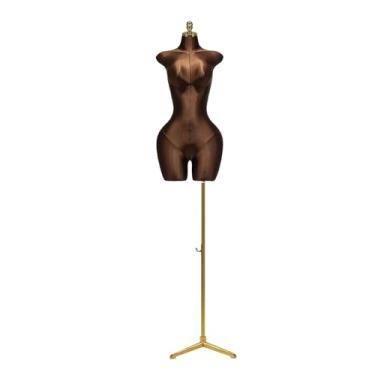 Imagem de Mannequin Torso de manequim com suporte, torso de meio corpo plus size europeu e americano, expositor de loja, destacável(Brown1)