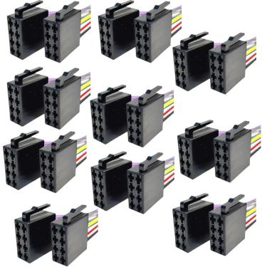 Imagem de 10x Chicote Plug Radio Universal 16 vias Iso Femea 1o Linha