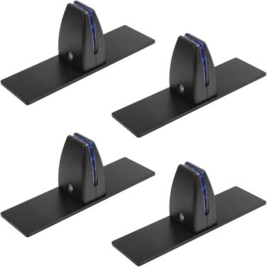 Imagem de Jhanw Braçadeira de suporte de proteção contra espirros para painel de 0,6 cm a 2,5 cm de espessura, pacote com 4 braçadeiras de divisória de alumínio resistente para divisória de sala, divisória de