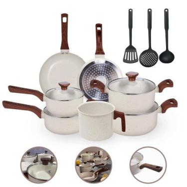 Imagem de Jogo De Panelas 10 Pç 2Mm Cerâmico Premium Indução - Vanilla - Mimo St