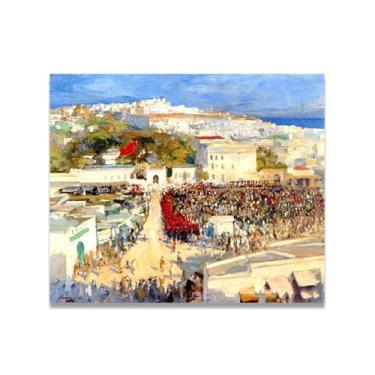 Imagem de Impressão em tela Moorish Apartment John Lavery Irish Realist Portrait & War Scenes – Arte de parede vintage para casa 30 x 36 cm sem moldura