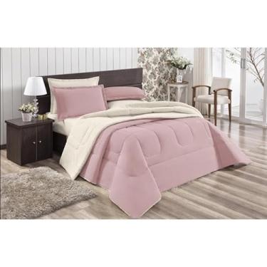 Imagem de Coberdrom Casal Queen Dupla Face Sherpa Pele de Carneiro – Edredom e Cobertor em Um Só, Macio e Aconchegante(Rosa bebê)