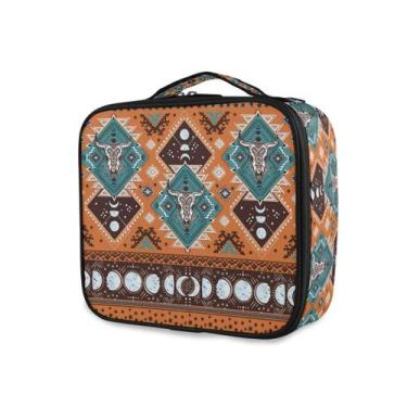 Imagem de Estojo de maquiagem ALAZA Indian Tribal Aztec Ornament Geometric