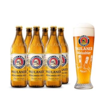 Imagem de Kit 6 Cerveja Paulaner Munchner Hell 500ml + Copo Prost