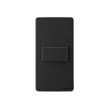 Imagem de Placa para Condulete Caixa 1" com Interruptor Simples MarGirius Sleek 10A Preto Ebony