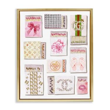 Imagem de Stupell Industries Glam Girl Matchboxes Moldura Dourada Tela Flutuante Design de Parede por Ziwei Li, 53 x 43 cm