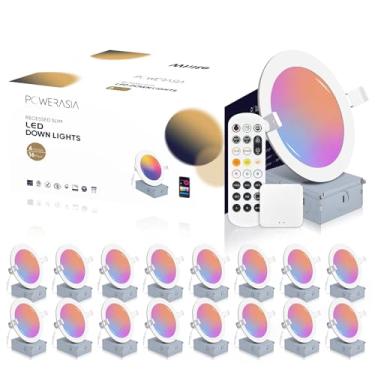 Imagem de Pacote com 16 iluminação embutida inteligente de 15 cm, iluminação embutida LED ultrafina de 12 W 1200 LM com caixa de junção, compatível com Alexa/Google Assistant, hub incluído - ETL e Energy Star