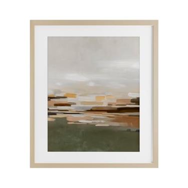 Imagem de Stupell Industries Impressão emoldurada de bétula incomum com abstração verde design sob vidro por Emma Peal, 16 x 13