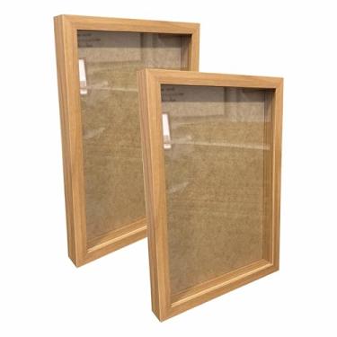 Imagem de Kit 2 Molduras Caixa Alta Revestida com Vidro para Quadros Quilling e Scrapbook - 29,7x42cm - 1,5x3 Cor:MÁLAGA;Tamanho:2