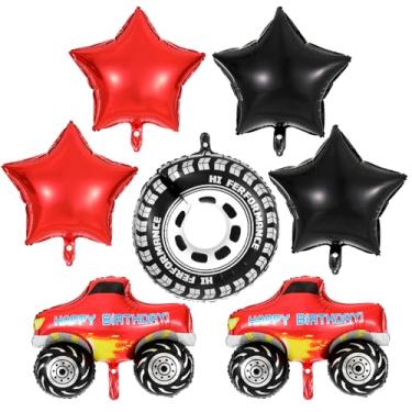 Imagem de Monster Truck Party Decorations 7 Pcs Monster Truck Birthday Balloons Kit Monsters Trucks Birthday Decorations for Birthdays Race Car Theme Party Supplies