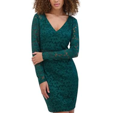 Imagem de Siena Minivestido feminino de manga comprida com decote em V e renda elástica, Pedra, 48