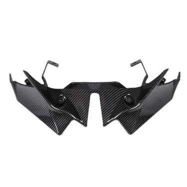 Imagem de aqxreight Spoiler Frontal Defletor de Asa Nua Kit de Asa Força Descendente Aerodinâmica para Z650 2021-2024 Motocicleta ABS Metal Metal Play Play Design (estilo de fibra de carbono)