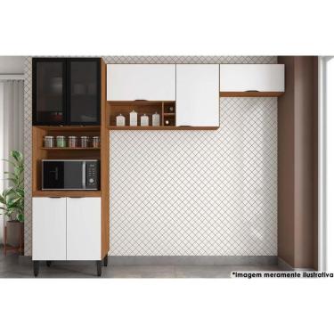 Imagem de Cozinha Completa Composição 07 Firenze 3 Peças (2 Aéreos + 1 Paneleiro) Amendola/branco - Demóbile