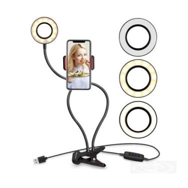Imagem de Iluminador Circular LED Ring Light Live Streaming para 2 EM 1 GARRA ce