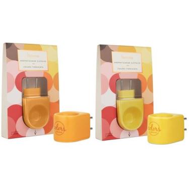 Imagem de Kit Aromatizadores Difusor Elétrico Porcelana Via Aroma Original e Ter