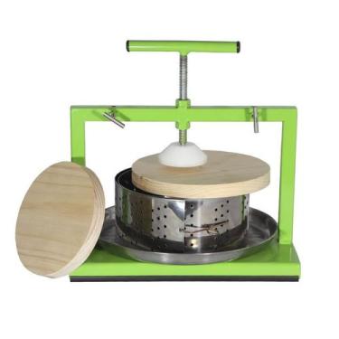 Imagem de Kit Prensa Queijo + Forma Inox regulável + 2 madeira - Gastrobel