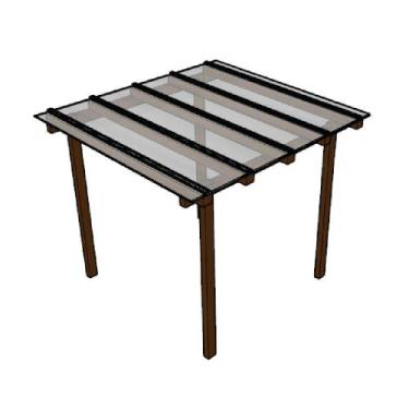 Imagem de Cobertura Policarbonato Alveolar 2,00m x 2,00m - Cristal 6mm - RM Poli