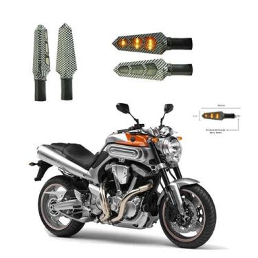 Imagem de KIT 4 Luz Seta Esportiva Pisca Led de Carbono Modelo P03 para Moto MT0