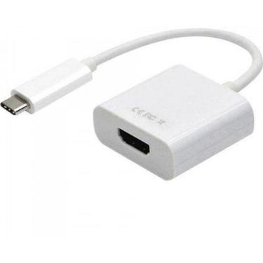 Imagem de Cabo Adaptador Usb Tipo C Macho Para Hdmi Femea Branca - LOTUS