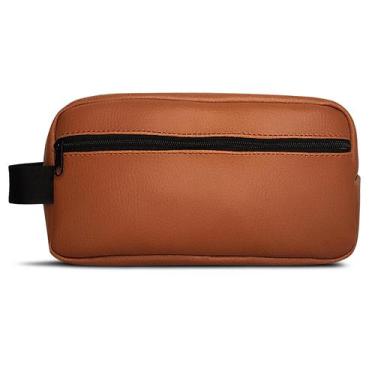 Imagem de Bolsa Pequena Necessaire Feminina Material Sintético Cor Caramelo Mult
