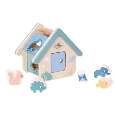 Imagem de Casinha Cloudy Madeira de Encaixar Brinquedo Infantil +12 Meses Educativo Método Montessori Buba