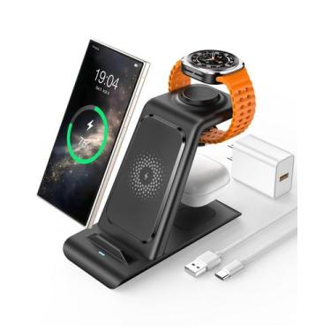 Imagem de Carregador sem fio 3 em 1 para Galaxy Watch 7/Ultra/FE/6/5/5 Pro/4 - A