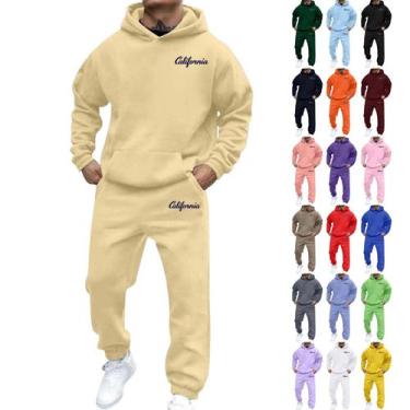 Imagem de Conjunto de roupas de corrida para homens, 2 peças de agasalho casual 