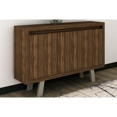 Imagem de Balcão de Escritório ME4120 c/ 3 Portas Nogal/Fendi - Tecno Mobili