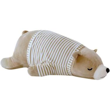 Imagem de Travesseiro de pelúcia animal do urso polar, brinquedo de pelúcia de u