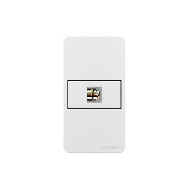 Imagem de Placa Para Condulete Caixa 3/4" Com Tomada Para Telefone Margirius Sleek Rj11 4 Fios Branca Branco