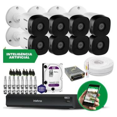 Imagem de Kit de Câmera de Segurança com 8 Câmeras Full HD, DVR Multi HD com Int