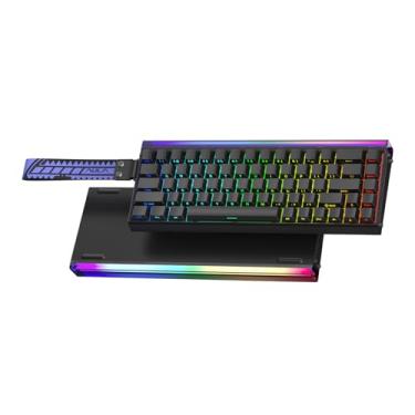 Imagem de AULA Hero 68 HE Pro - Teclado para jogos com fio com interruptor magnético de efeito Hall, moldura de alumínio CNC, taxa de sondagem de 8 KHz, caixa RGB e luz de fundo, teclas impressas laterais, 65%