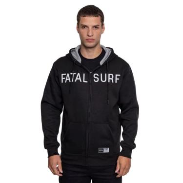 Imagem de Moletom Fatal Logo 3D Canguru Aberto Preto