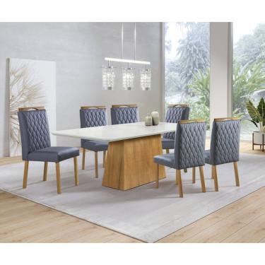 Imagem de Sala de Jantar com Vidro 6 Cadeiras Amsterdã Art Salas