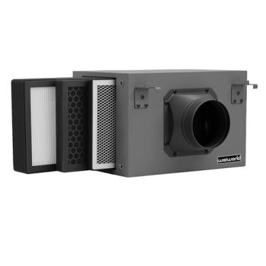 Imagem de Weiworld Caixa de filtro de purificação de 3 camadas de 10 cm com filtro de hepa e carbono de alta eficiência, adequado para ventiladores de duto de 10 cm para sistema de entrada de ar fresco e