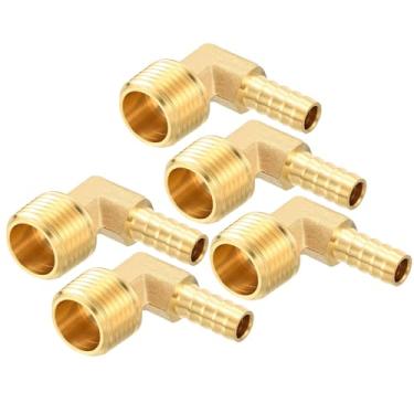 Imagem de Kozelo Pacote com 5 acessórios de mangueira de latão para mangueira de 3/20.3 cm para conexões macho NPT de 1/5.1 cm para máquinas domésticas, banheiras de massagem e sistemas de irrigação