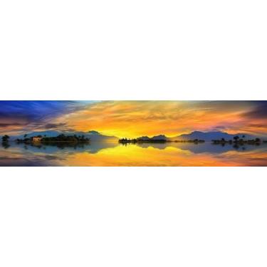 Imagem de Quadro Decorativo com Estampa Calmsea Lake Water Duringsunset 40 x 40 Papel 1 unidade
