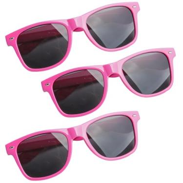 Imagem de YLOIJO Óculos de sol de festa para adultos dos anos 70 e 90 anos 1990 neon festa na praia piscina decoração de casamento suprimentos (rosa vermelha)