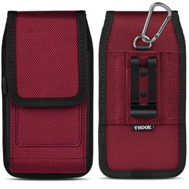 Imagem de ykooe Coldre para celular compatível com Samsung Galaxy S25/S24/S23/S22/S21/S20 Ultra, Pixel 8/7 Pro - Clipe de cinto e porta-cartão, vermelho-XGG