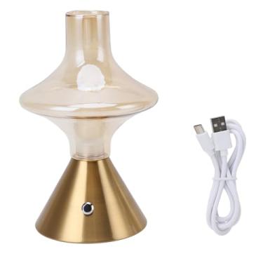 Imagem de Abajur de mesa sem fio, abajur de vidro recarregável com bateria de 1800mAh regulável por toque abajur de vidro para decoração de casa ao ar livre e quarto