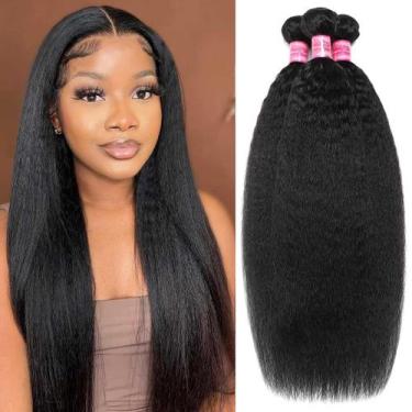Imagem de Pacotes de cabelo Borchan Kinky Straight 100% Brazilian Remy Hair